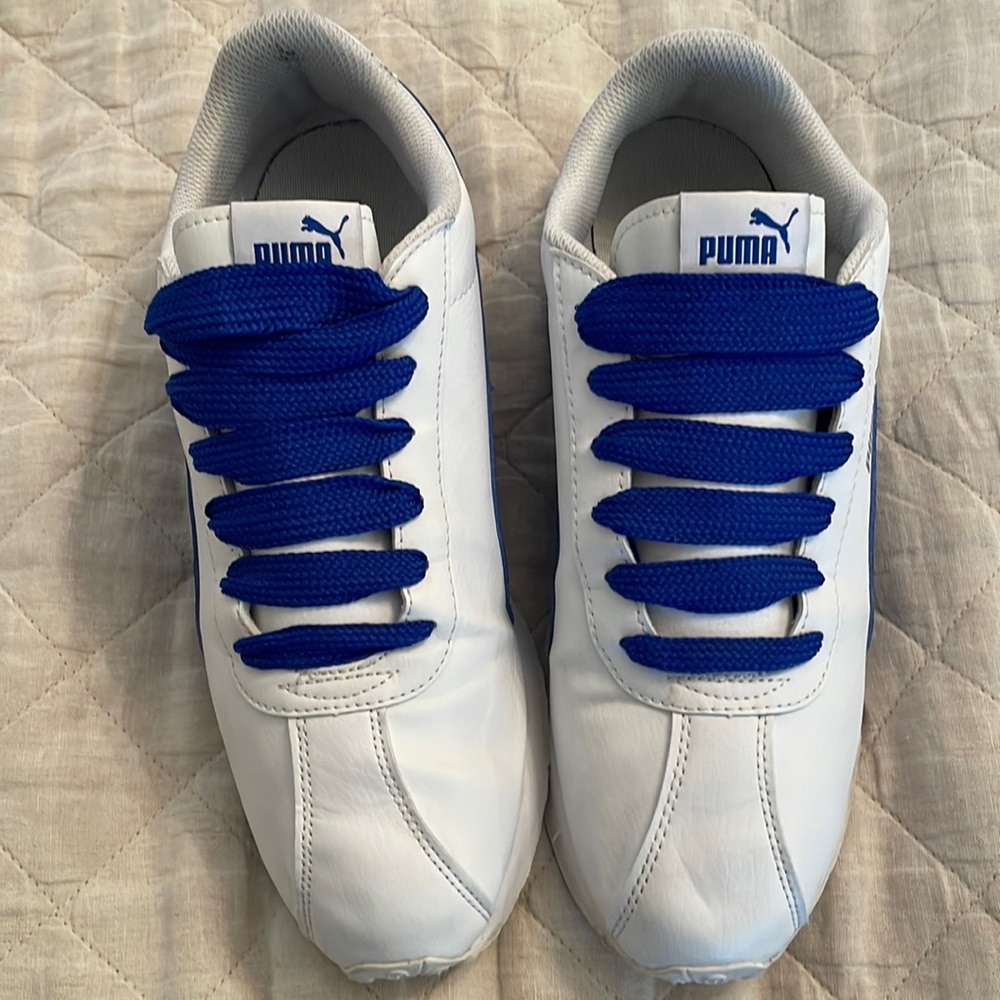 Great condition Puma size 10 royal blue and white sneakers